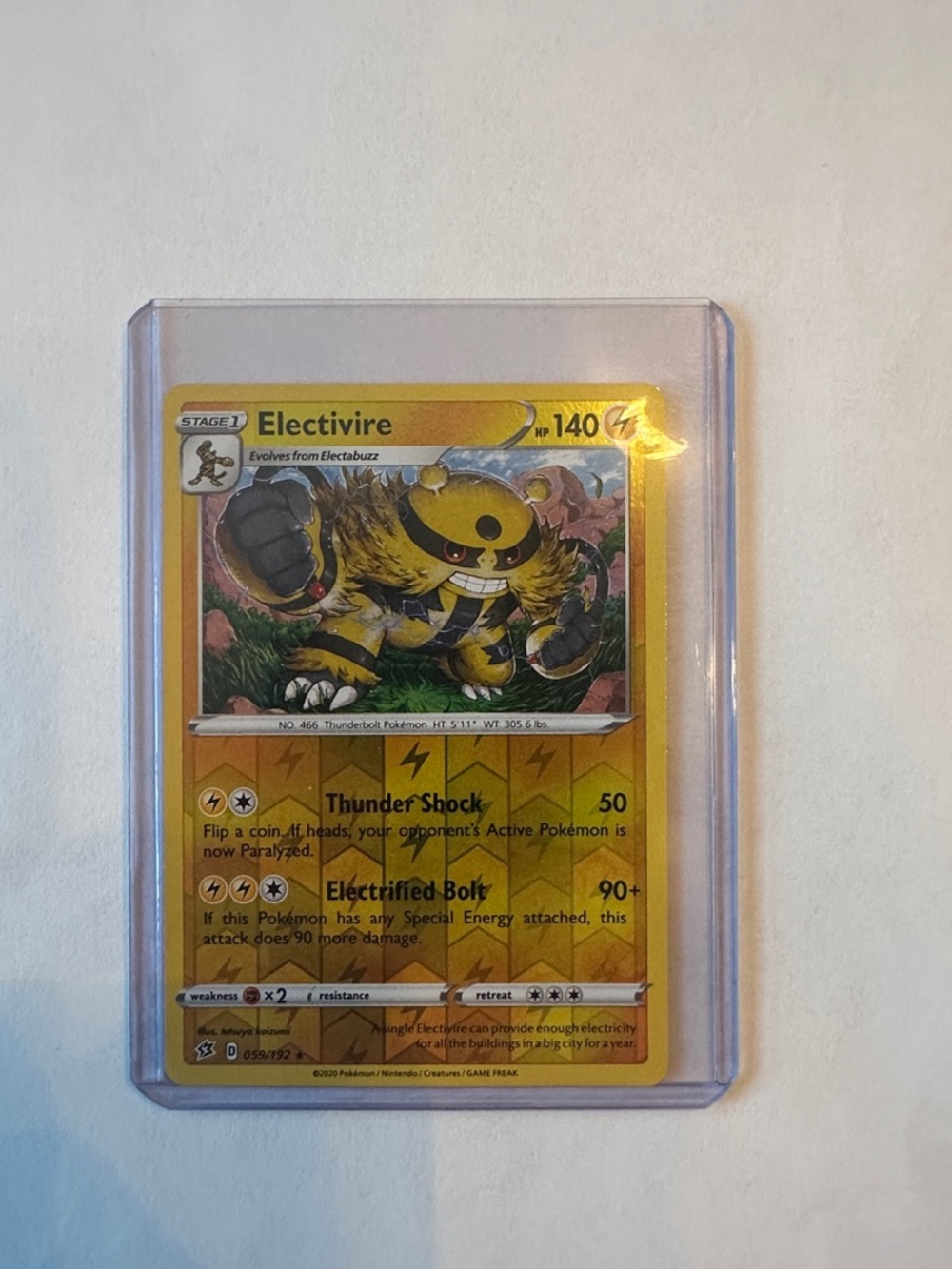 2020 Electivire Holographic Pokémon Card #059/192